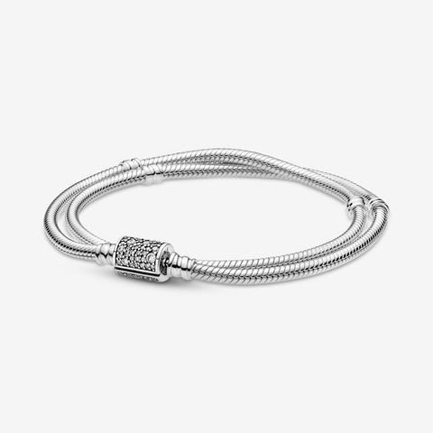 Pandora Doppio Bracciale con Chiusura Pavè