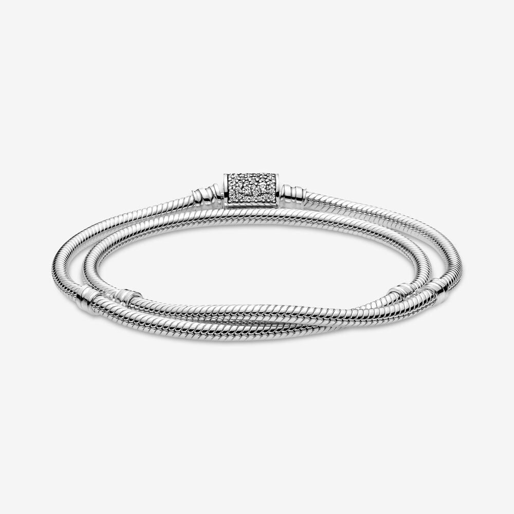 Pandora Doppio Bracciale con Chiusura Pavè