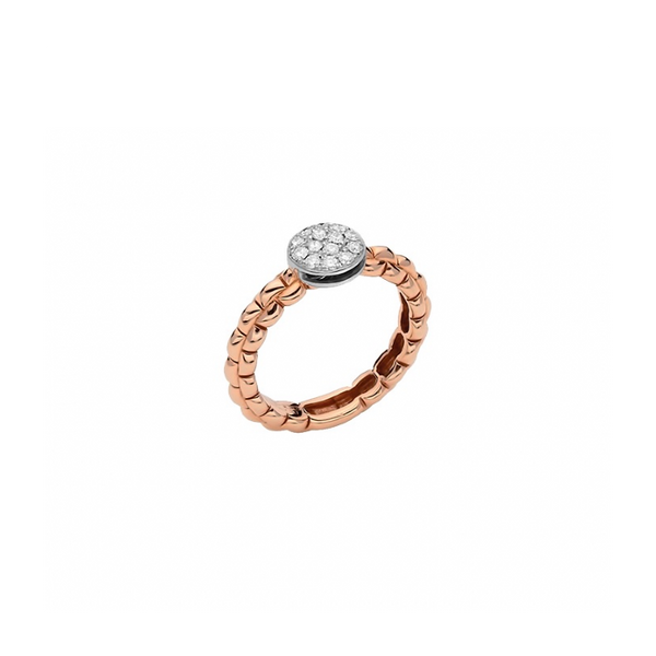 Fope Anello Pavé in oro rosa e diamanti