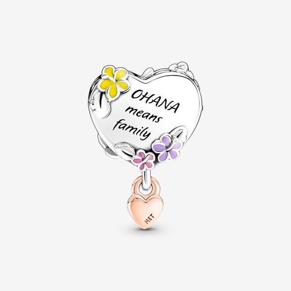 Pandora Disney, Charm Lilo & Stitch, Ohana in Argento