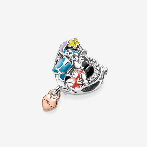 Pandora Disney, Charm Lilo & Stitch, Ohana in Argento