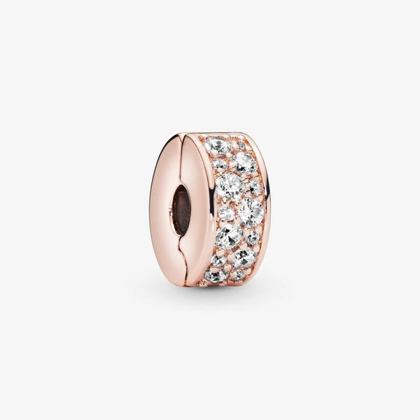 Pandora Clip con pavé rose