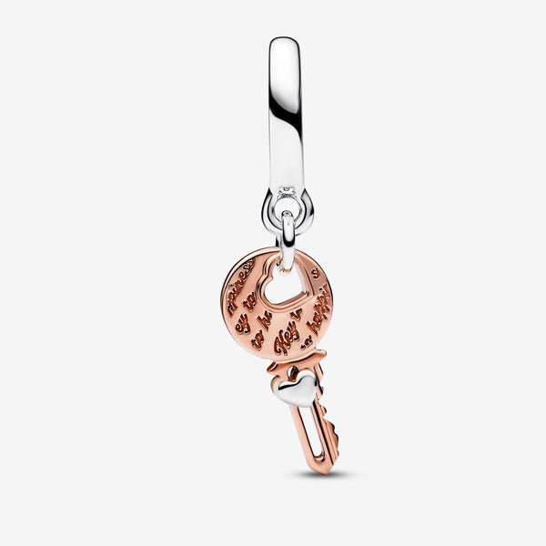 Pandora Charm Pendente Chiave della Felicità con Cuore scorrevole