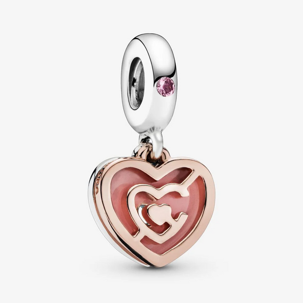 Pandora Charm pendente Labirinto di cuori rosa