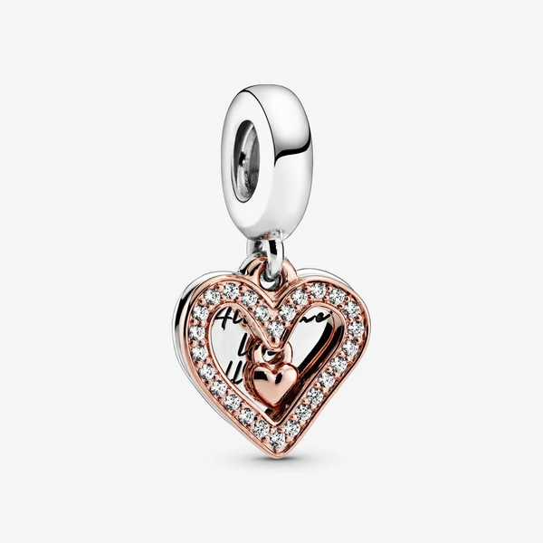 Pandora charm pendente con cuore scintillante