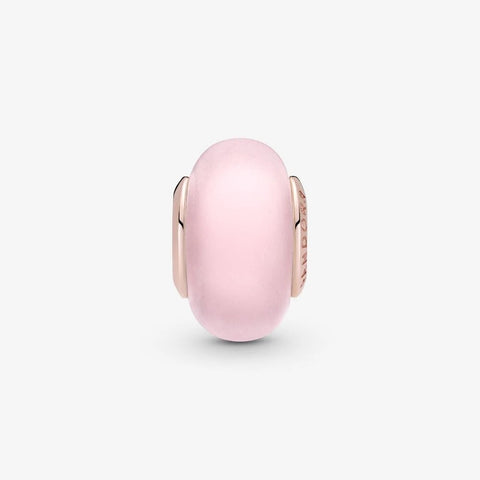 Pandora Charm in vetro di Murano rosa opaco
