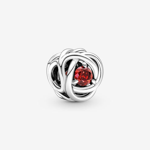 Pandora Charm Cerchio Eterno Rosso Fuoco Luglio