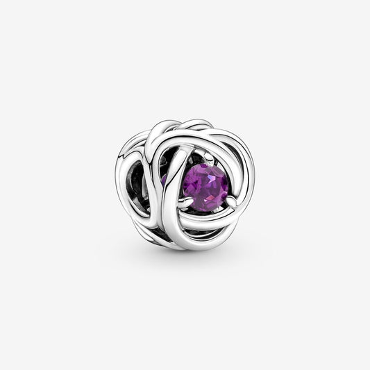 Pandora Charm Cerchio Eterno Viola Febbraio