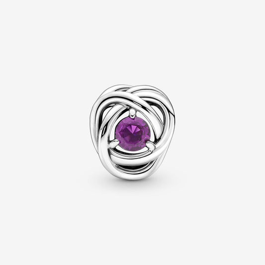 Pandora Charm Cerchio Eterno Viola Febbraio