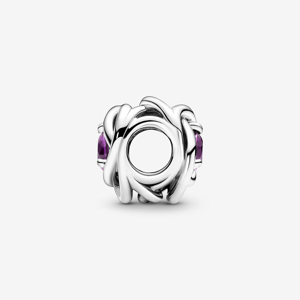 Pandora Charm Cerchio Eterno Viola Febbraio