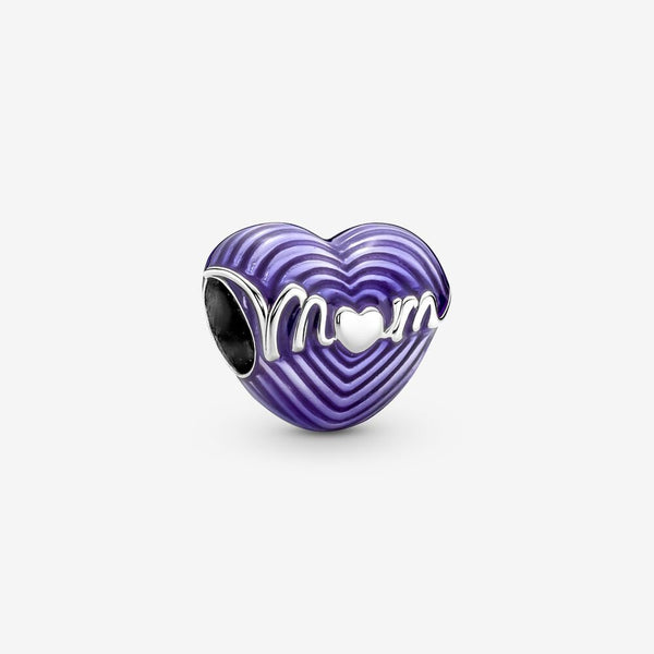 Pandora Charm Batticuore Viola "Mom"