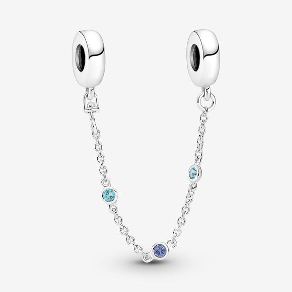 Pandora Catena di Sicurezza Pietre Blu in Argento