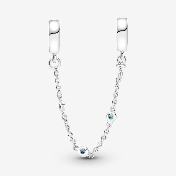 Pandora Catena di Sicurezza Pietre Blu in Argento
