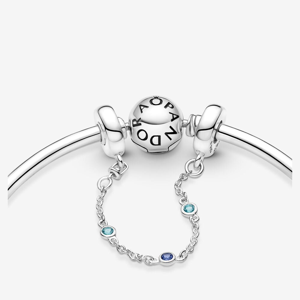 Pandora Catena di Sicurezza Pietre Blu in Argento