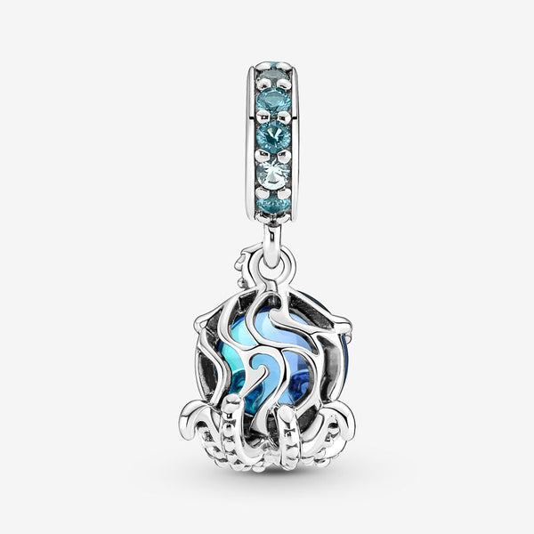 Pandora Charm Pendente Polpo Vetro di Murano in Argento