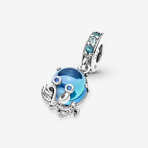 Pandora Charm Pendente Polpo Vetro di Murano in Argento