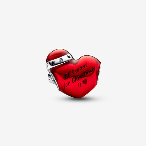 Pandora Charm Cuore Rosso Natalizio