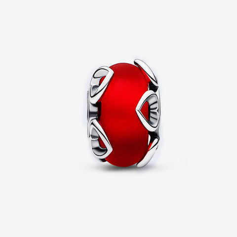 Pandora Charm Vetro di Murano Rosso e Cuori