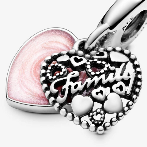 Pandora Charm pendente a cuore Amare significa famiglia
