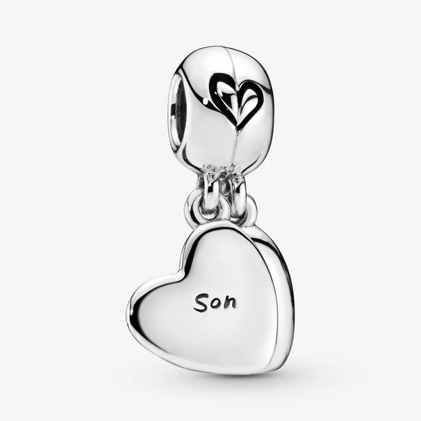 Pandora charm con ciondolo con cuori divisi Mother & Son (Madre e figlio)