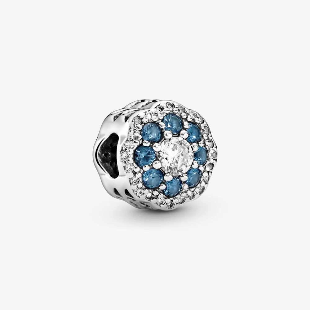 Pandora Charm Fiore blu scintillante