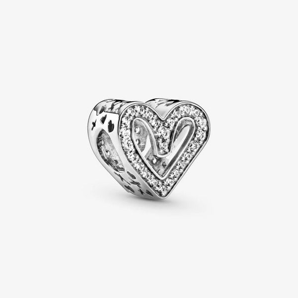 Pandora Charm con cuore scintillante