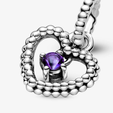 Pandora charm pendente a cuore viola decorato con sfere Purely Pandora