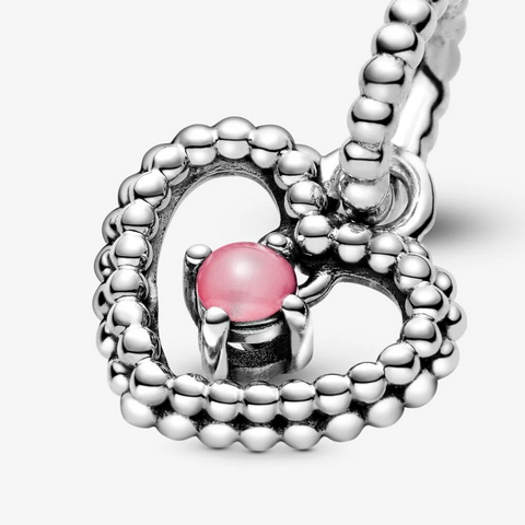 Pandora charm pendente a cuore rosa decorato con sfere Purely Pandora