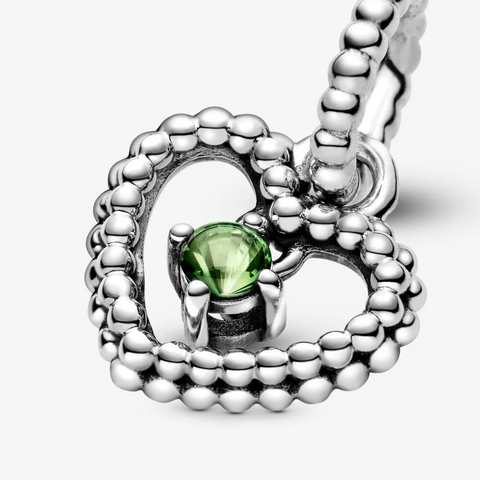Pandora Charm pendente a cuore verde primavera decorato con sfere Purely Pandora