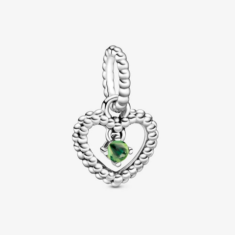 Pandora Charm pendente a cuore verde primavera decorato con sfere Purely Pandora