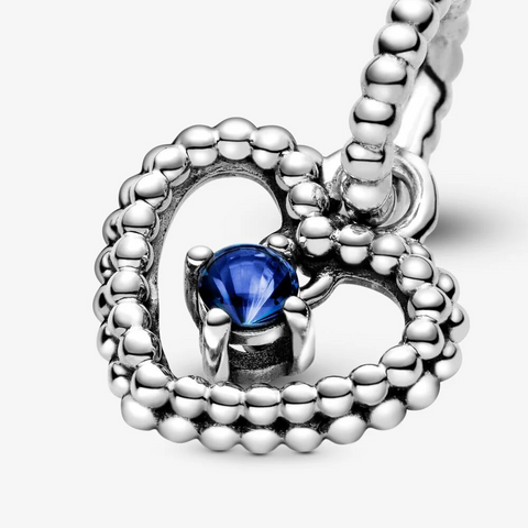 Pandora Charm pendente a cuore blu mare decorato con sfere Purely Pandora