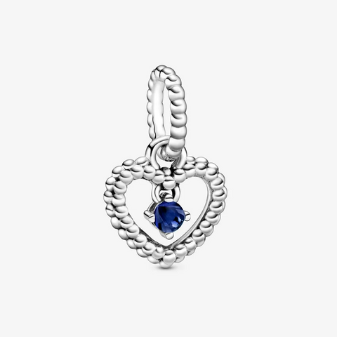 Pandora Charm pendente a cuore blu mare decorato con sfere Purely Pandora