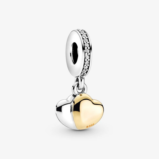 Pandora Charm pendente Doppio cuore bicolore