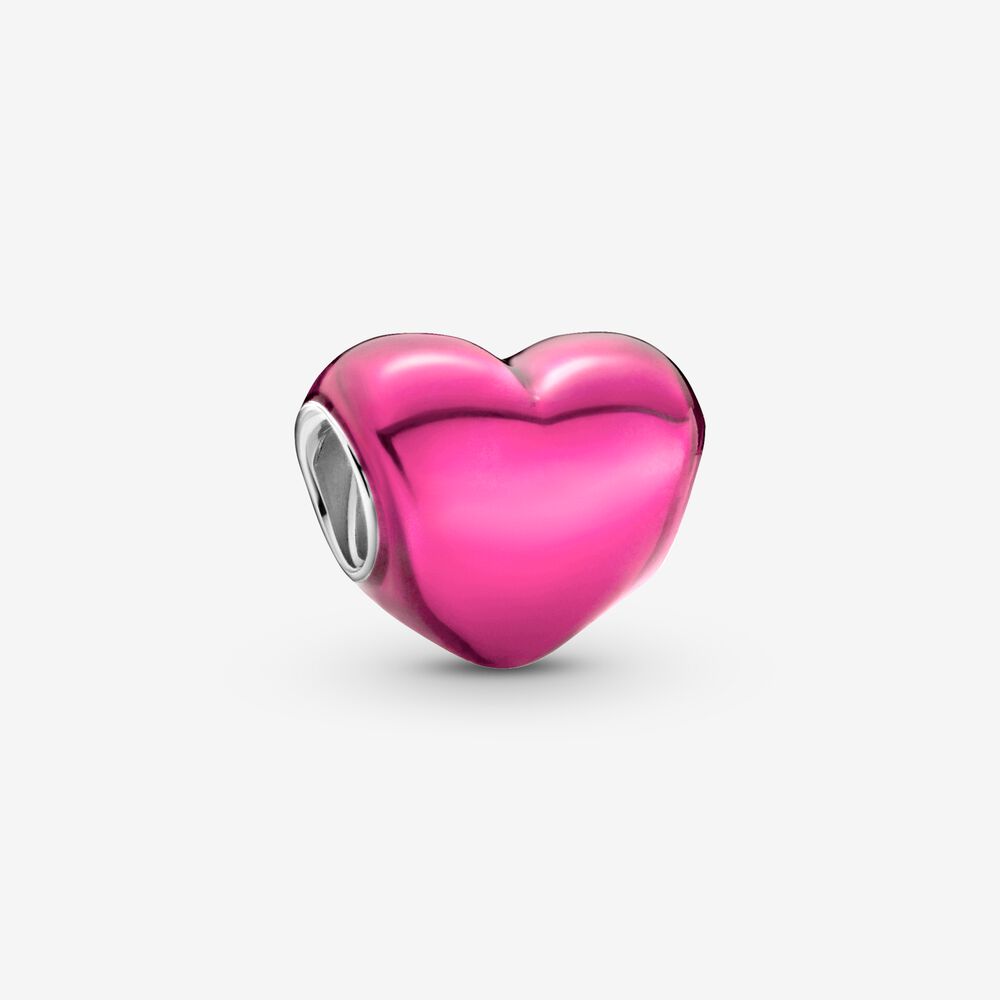 Pandora Charm Cuore Metallico Rosa