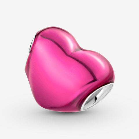 Pandora Charm Cuore Metallico Rosa