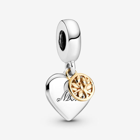 Pandora Charm pendente bicolore Albero della famiglia e cuore
