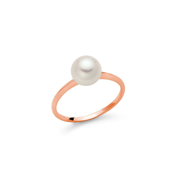 Miluna - Anello in oro rosa con perla