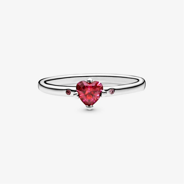 Pandora Anello con cuore rosso scintillante