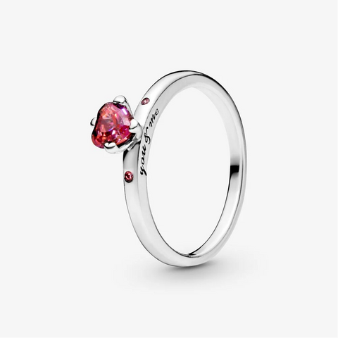 Anello con sales cuore rosso