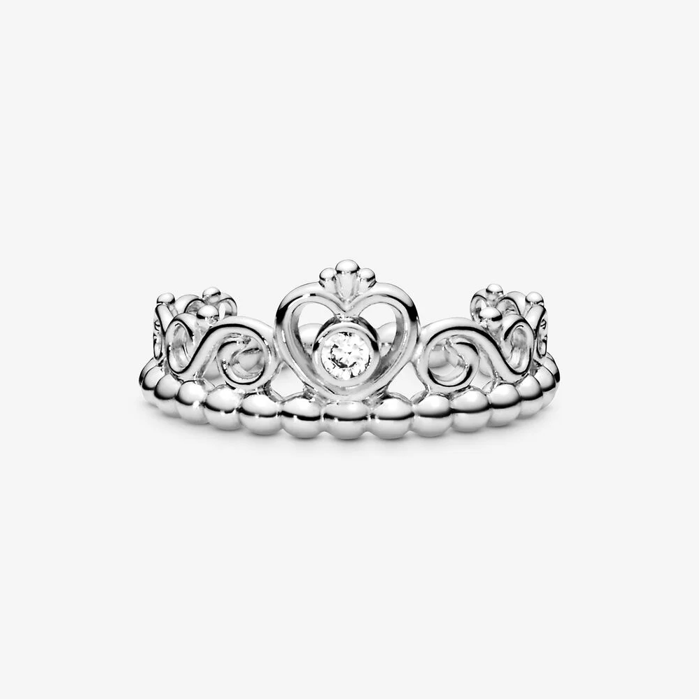 Anillo Corona de Princesa Plata 925 Enchape Oro Blanco con Cubic Anillo Corona de Princesa Plata 925 Enchape Oro Blanco con Cubic