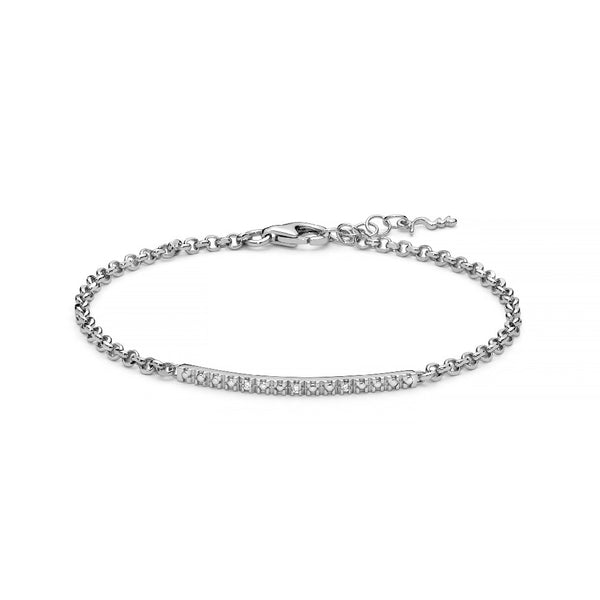 Miluna - Bracciale con diamanti naturali e argento