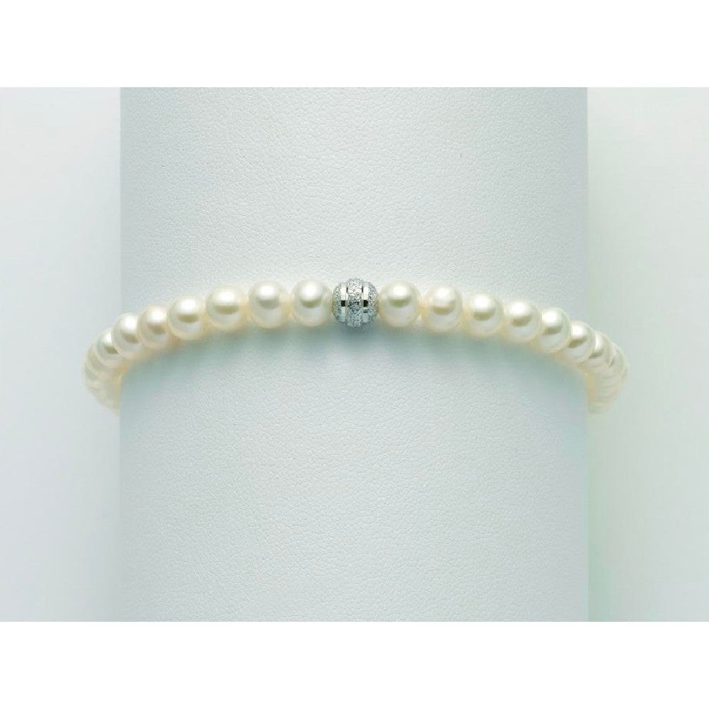 Miluna - Bracciale con perle bianche coltivate di acqua dolce