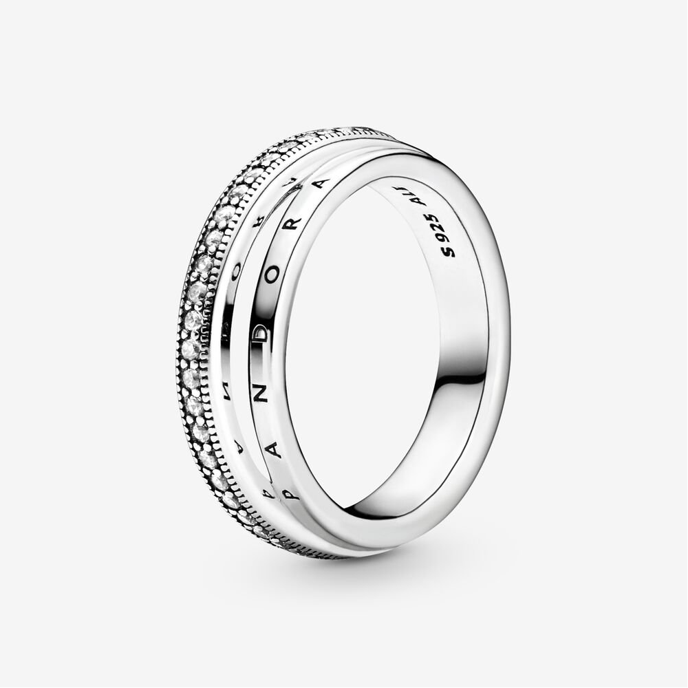 Pandora Anello con pavé a tripla fascia