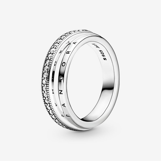 Pandora Anello con pavé a tripla fascia