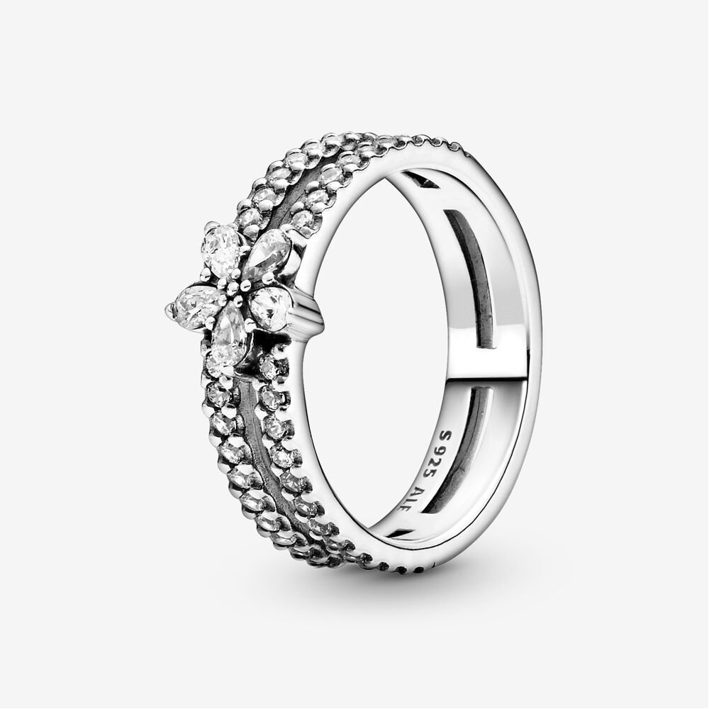 Pandora Anello doppio Fiocco di neve scintillante