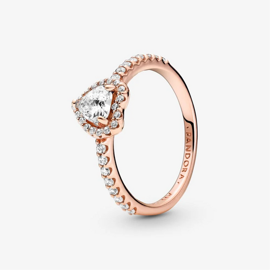 Pandora Anello con cuore in rilievo scintillante