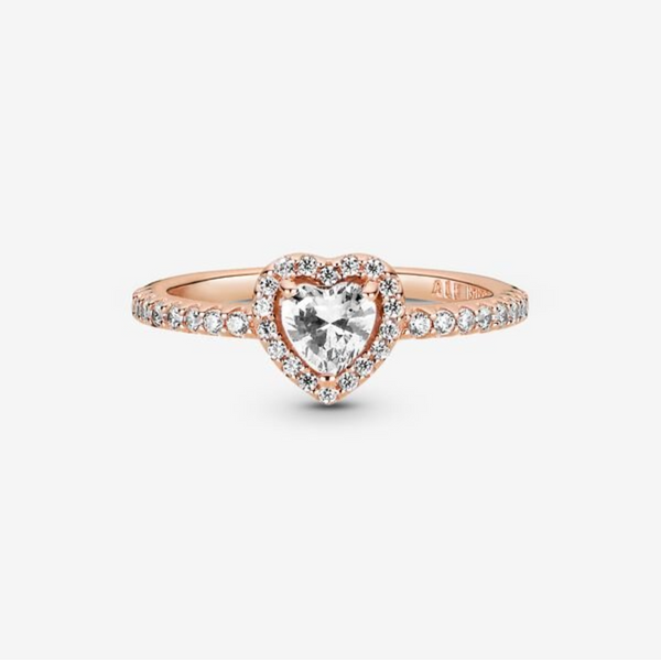 Pandora Anello con cuore in rilievo scintillante