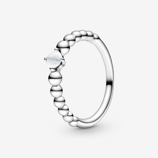 Pandora Anello bianco latte decorato con sfere