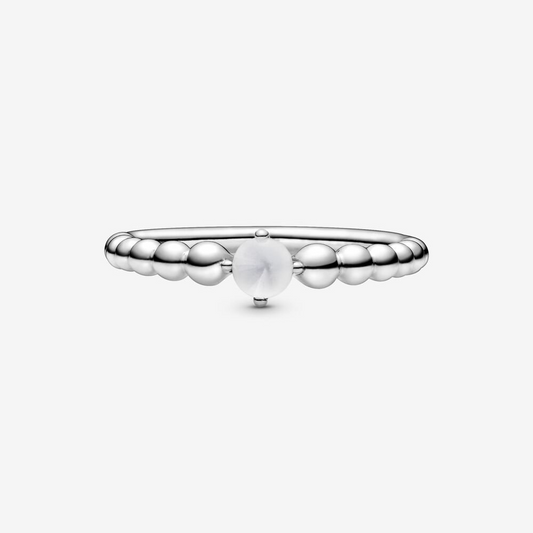 Pandora Anello bianco latte decorato con sfere