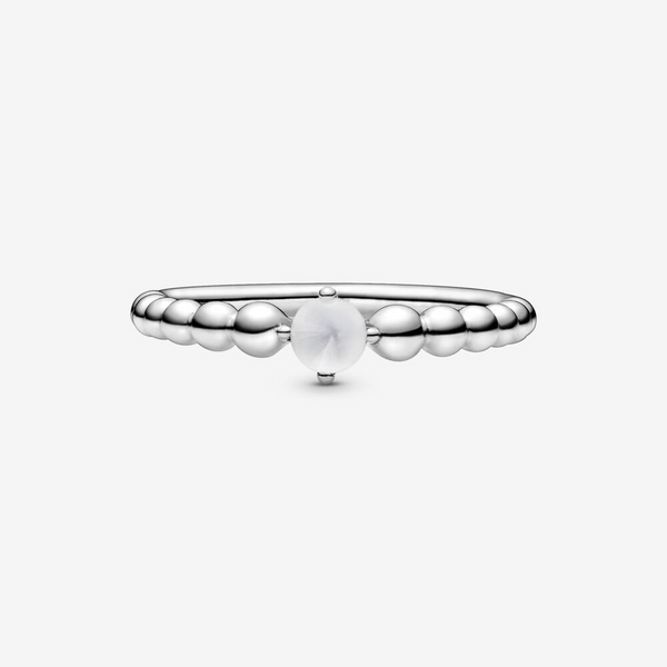 Pandora Anello bianco latte decorato con sfere